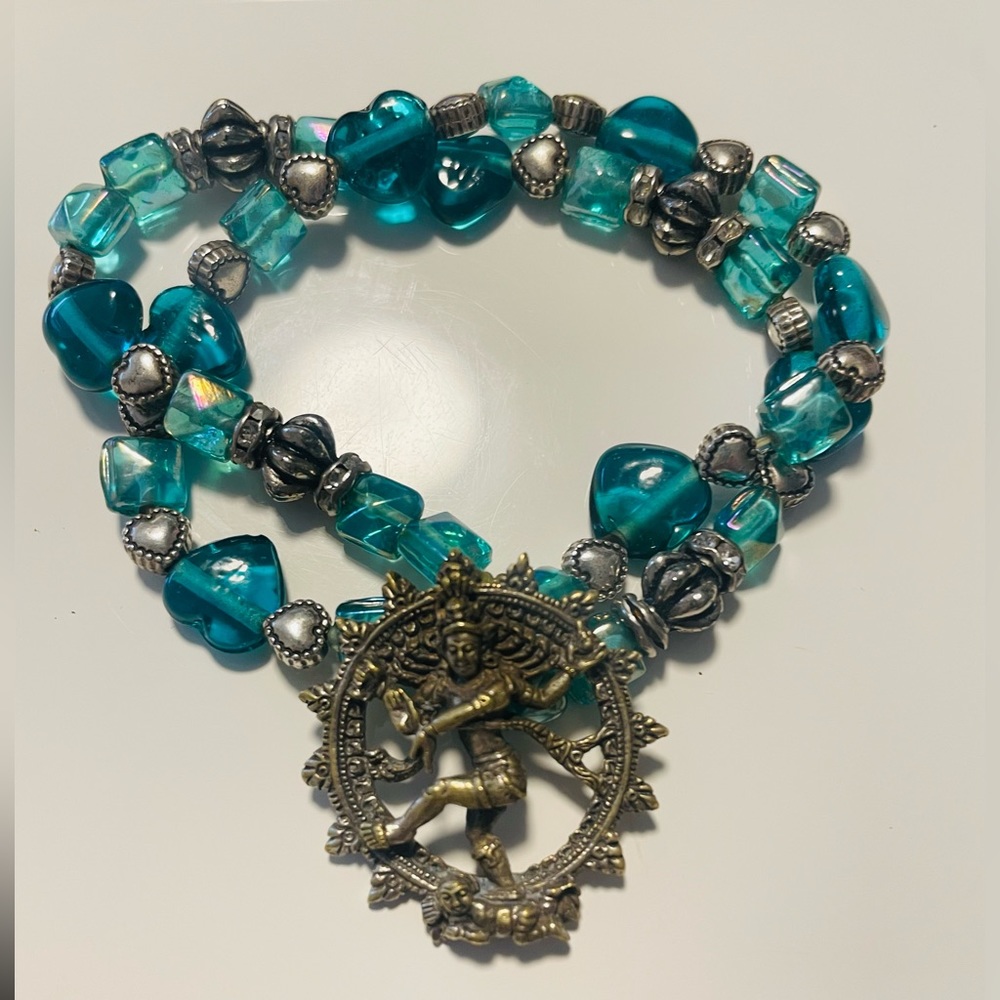 Handmade Buddhist Shiva Beaded Bracelet (elastic)